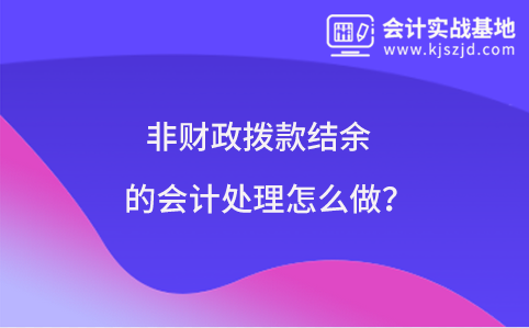 非财政拨款结余的会计处理怎么做?
