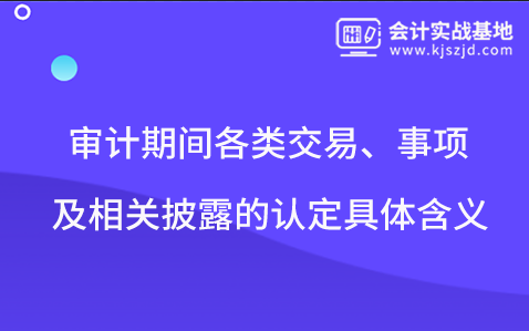审计期间各类交易、事项及相关披露的认定具体含义