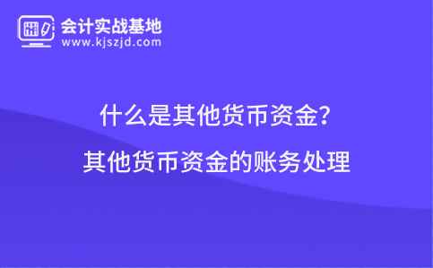 什么是其他货币资金？其他货币资金的账务处理